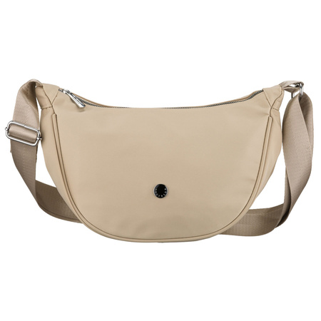 Damen-Umhängetasche aus Polyester in Beige, ein Hauptfach mit einer Außentasche - Peterson