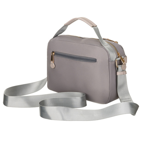Damen-Umhängetasche aus Nylon in Grau mit Reißverschluss – Peterson