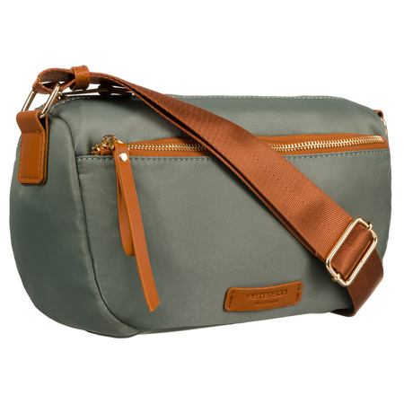 Damen Umhängetasche aus Nylon in Grün-Braun – Peterson