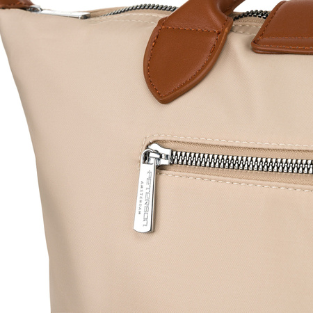 Beige Damen Shopper aus Polyester mit zwei Henkeln – Peterson
