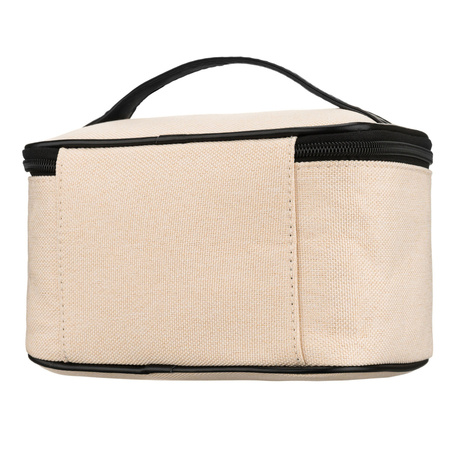 Beige-schwarze Kosmetiktasche aus synthetischem Gewebe, einteilig - Peterson