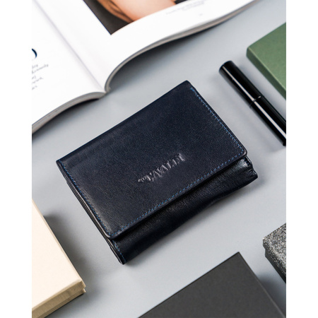 Kleine Damen Geldbörse querformat aus echtem Leder mit Druckknopf – 4U Cavaldi