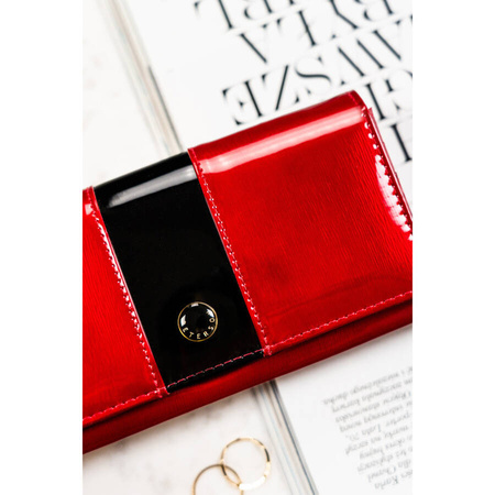 Klassische rote Damen Geldbörse aus Lackleder – Peterson