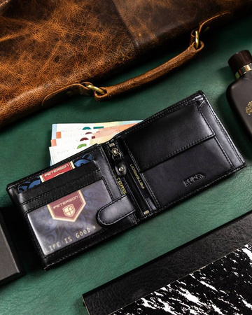 Geschenkset: Herren Geldbörse aus Leder und Schlüsselanhänger – Peterson