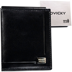 Herren Geldklammer schwarz aus Leder – Rovicky
