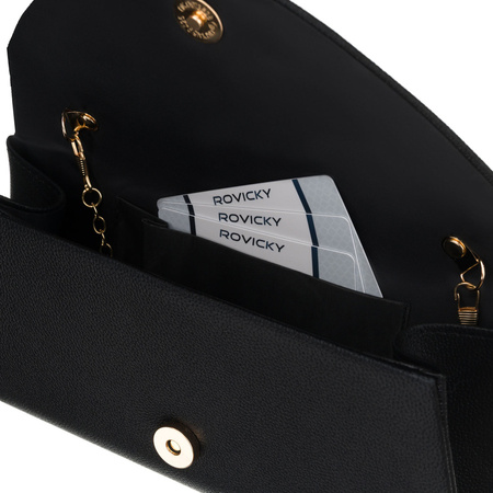 Damen-Clutch aus Öko-Leder in Schwarz – Rovicky