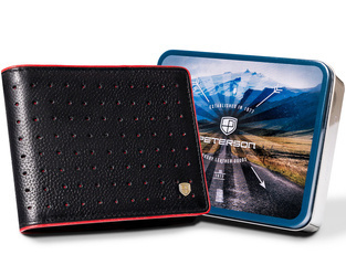 Herren Geldbörse aus Leder mit Durchbruchmuster – Peterson