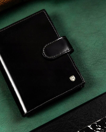 Große Herren Geldbörse aus Leder mit Druckknopf – Rovicky