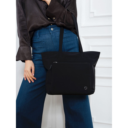 Stilvolle Damen Shopper aus Polyester in Schwarz mit bequemen Henkeln – Peterson