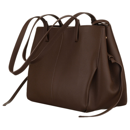 Braune Damen-Shopper aus Öko-Leder mit praktischem Etui im Set - Peterson