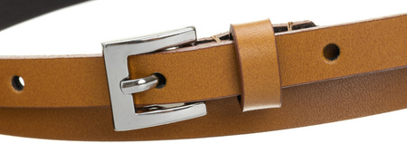 Leder Gürtel schmal mit eckiger silberner Schnalle