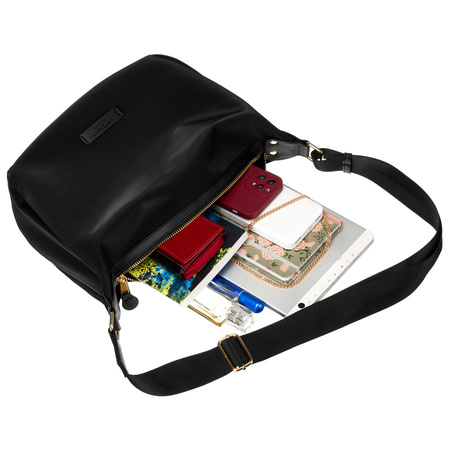 Schwarze, einteilige Umhängetasche mit verstellbarem Gurt – Peterson