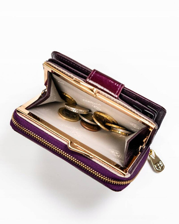 Damen-Geldbörse aus Leder mit Druckknopf – Peterson