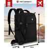 Reise-Rucksack aus Polyester in Schwarz, zweifach unterteilt und ideal als Handgepäck - Peterson