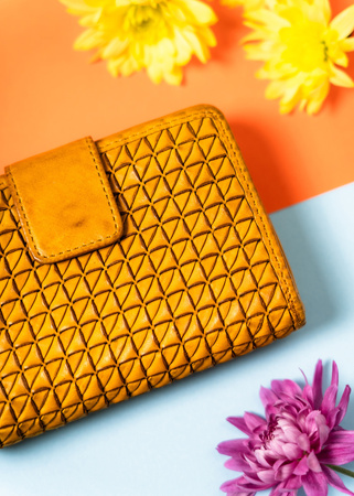 Geprägte Damen Geldbörse mit Fotofenster – Rovicky