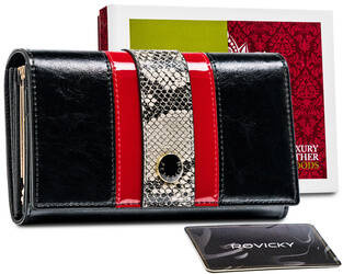 Damen Geldbörse aus Leder mit Schlangenledermuster – Peterson