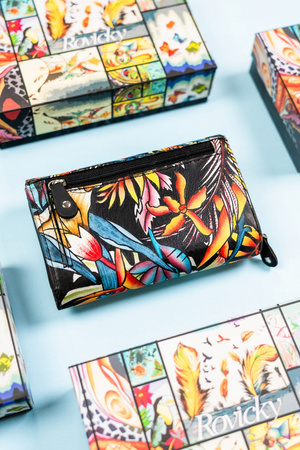 Geräumige Damen Geldbörse aus Leder mit Druckknopf – Rovicky