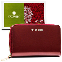 Rote Damen Geldbörse aus Leder mit RFID – als Geschenk – Peterson