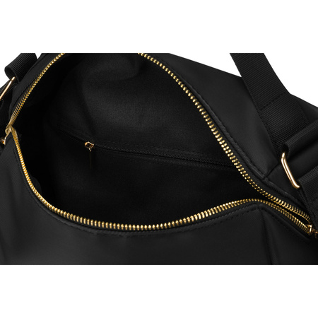 Schwarze Umhängetasche aus Nylon und Öko-Leder mit zusätzlichen Taschen – Peterson