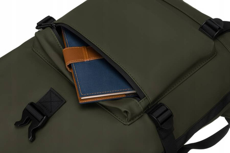 Geräumiger, wasserabweisender Sport-Rucksack in Grün mit Außentasche – Peterson