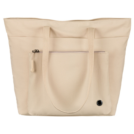 Geräumige Damen Shopper aus Polyester in Beige mit einem Hauptfach – Peterson