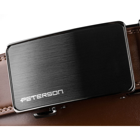 Herren-Gürtel mit automatischer Schnalle aus Naturleder in Braun - Peterson