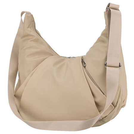 Beige Damen-Handtasche aus Polyester, passend für A4-Format und mit Reißverschluss – Peterson