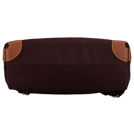 Bordeaux-Brauner Damen-Rucksack aus Polyester mit verstellbaren Trägern – Peterson