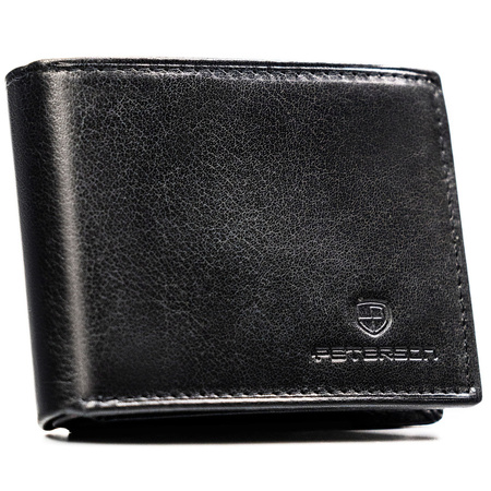 Schwarze Herren-Geldbörse aus echtem Leder mit RFID-System – Peterson