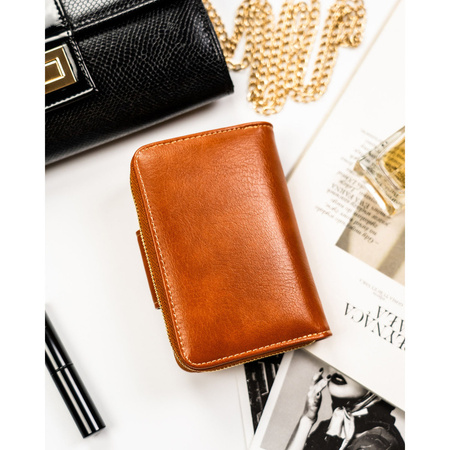 Elegante braune Damen Geldbörse aus Öko-Leder mit RFID-Schutz – Peterson