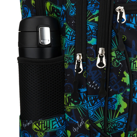 Schulrucksack aus Polyester mit Skateboard-Muster – Peterson