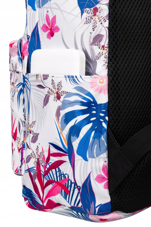 Modischer Schulrucksack mit Blumenmuster und offenen Seitentaschen – Peterson