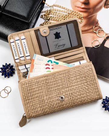 Große Damen Geldbörse aus Echtleder – Rovicky