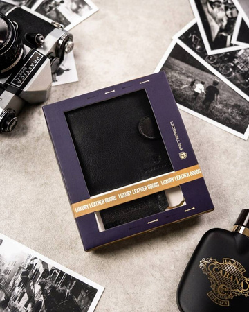 Geschenkset: Vertikale Herren Geldbörse aus Leder und Schlüsselanhänger – Peterson