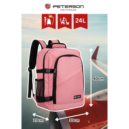 Rosa Reisetasche mit verstellbaren Trägern – Peterson