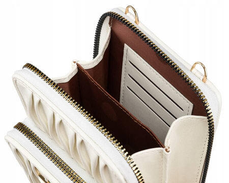 Weiße 2-in-1 Handtasche-Portemonnaie mit zwei Fächern – Rovicky