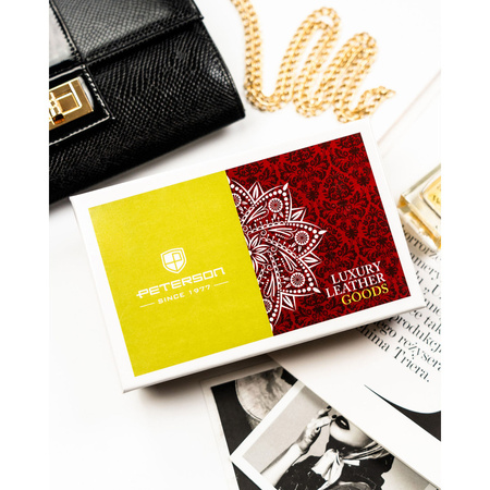 Damen-Geldbörse aus lackiertem Naturleder in Rot – Peterson