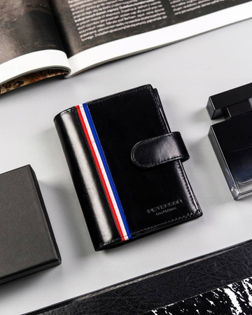 Große Herren Geldbörse aus Leder mit Druckknopf – Peterson