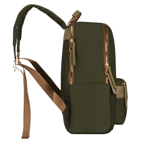 Grüner, städtischer Damenrucksack aus Polyester mit Reißverschlüssen verschließbar – Peterson