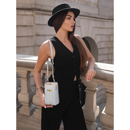 Hellblaue Mini Damen Handtasche mit abnehmbarem Frontpanel – Rovicky