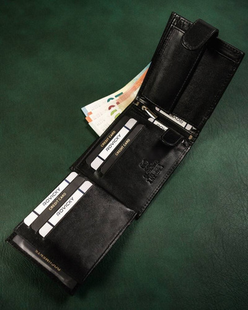 Große Herren Geldbörse aus Leder mit Druckknopf – Rovicky