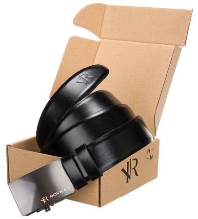 Herren Ledergürtel für Anzug mit automatischer Schnalle – Rovicky