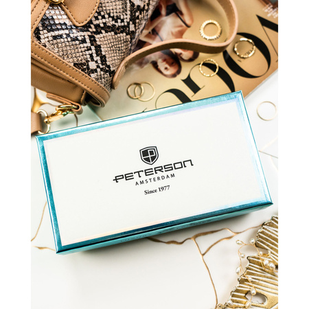 Braune Damen-Geldbörse aus Natur- und Öko-Leder mit RFID-System – Peterson