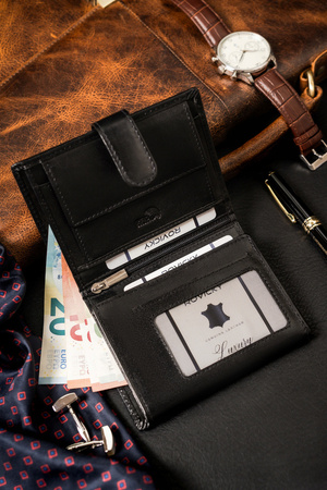 Herren Geldbörse mit RFID-Schutz aus echtem Leder – Rovicky