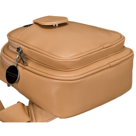 Sportliche beige Damen Gürteltasche Crossbody aus Öko-Leder – Peterson