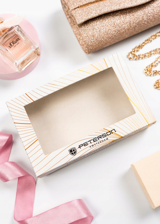 Damen Geldbörse aus Leder mit Druckknopf und Reißverschluss – Peterson