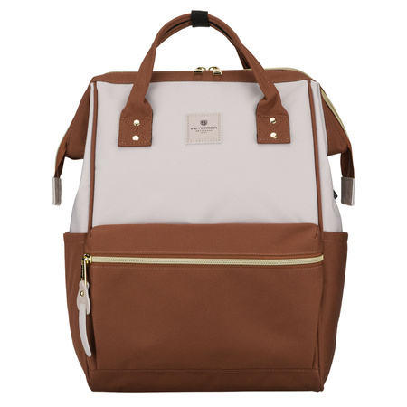Beige-brauner Damen-Rucksack aus Polyester mit Laptopfach - Peterson