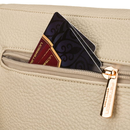 Beige Damen-Gürteltasche aus Öko-Leder mit Reißverschluss, ein Hauptfach – Peterson