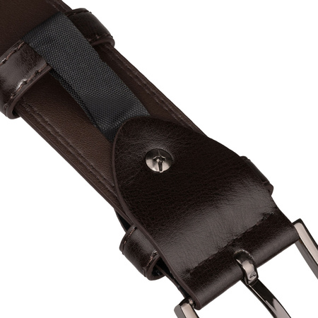 Brauner Herren-Gürtel aus Öko-Leder mit traditioneller Schnalle - Peterson