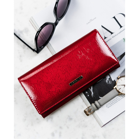 Große Damen Geldbörse aus echtem Leder mit Druckknopf – 4U Cavaldi